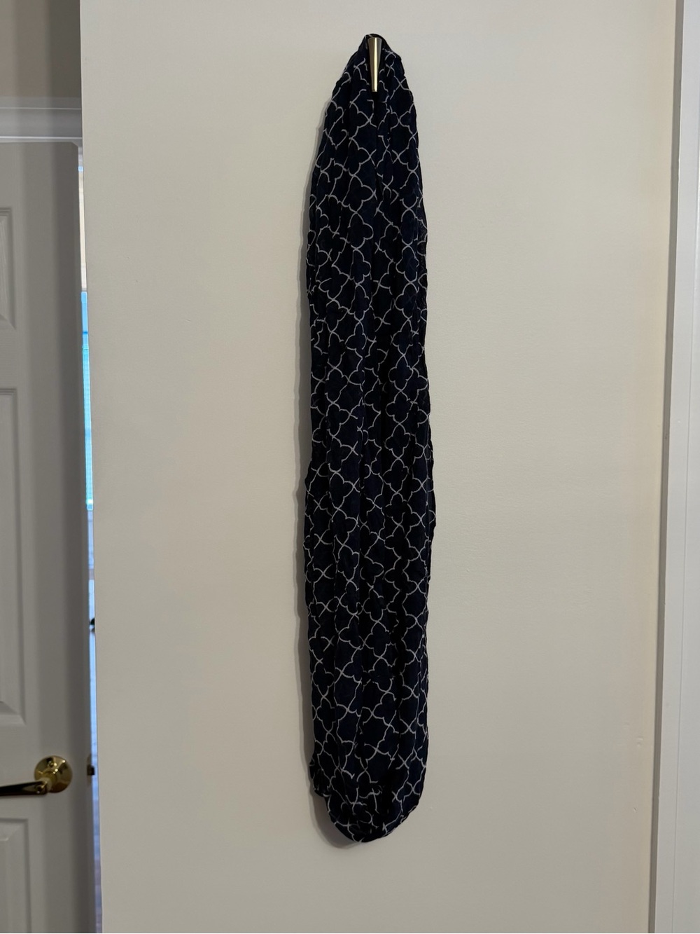 Cato Navy Blue‎ Scarf with White Trellis Pattern
